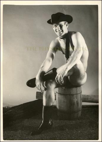 Cute Cowboy Nude Male Chuck Renslow Male B&W Physique Photo