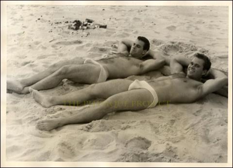 Amati & Carlson Beach Buddy Bulges KRIS/Renslow Male Duo B&W Photograph